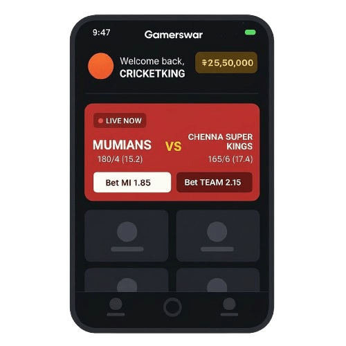 Gamerswar cricket id